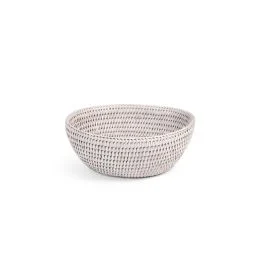 MEDITERRANEO CESTINO IN RATTAN 17,5 CM BIANCO