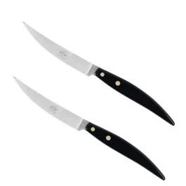 POLICROMIA COLTELLO DA TAVOLA MANICO IN METACRILATO NERO CONFEZIONE 2 PZ