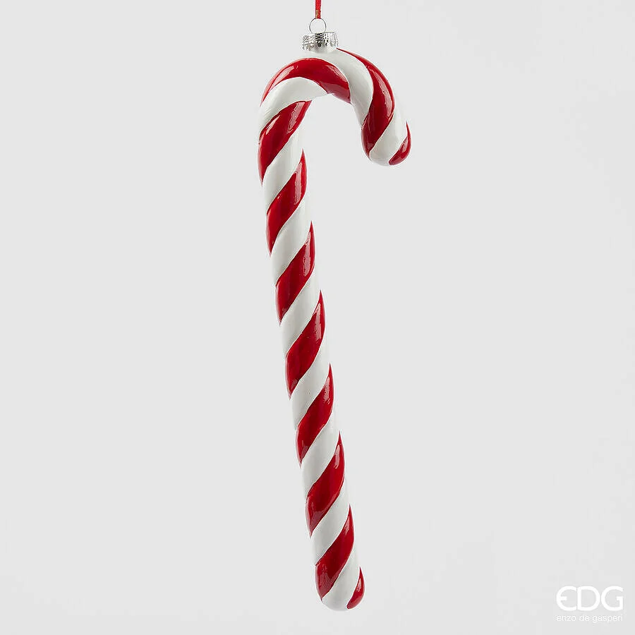 EDG Enzo De Gasperi Decoro Natale Candycane da Appendere H 39 Cm White Red