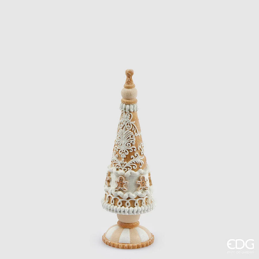 EDG Enzo De Gasperi Decoro Natale Cono Marzapane H 29 Cm D 9 Cm Hazelnut