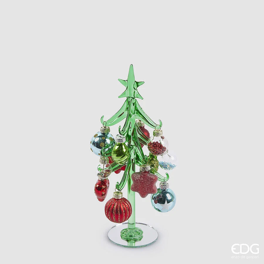 EDG Enzo De Gasperi Decoro Natale Pino Decori X 12 H 21 Cm D 6 Cm Multicolor