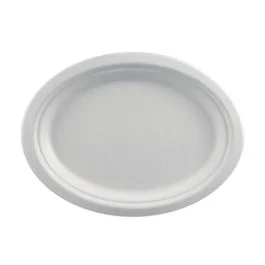 PURE PIATTO OVALE IN CANNA DA ZUCCHERO 26 X 20 CM 12 PZ