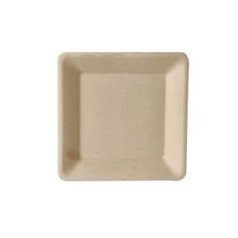 PURE PIATTO IN CANNA DA ZUCCHERO 15 X 15 CM NATURALE 50 PZ