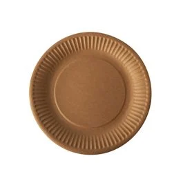 PURE PIATTI DI CARTA DI PURA CELLULOSA ROTONDO D.19 CM MARRONE 20 PZ