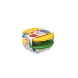ORGANIZER SET 2 CONTENITORI 14X12 CM VERDE + GIALLO