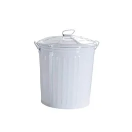 BIDONE IN LAMIERA VERNICIATA 35 LT WHITE