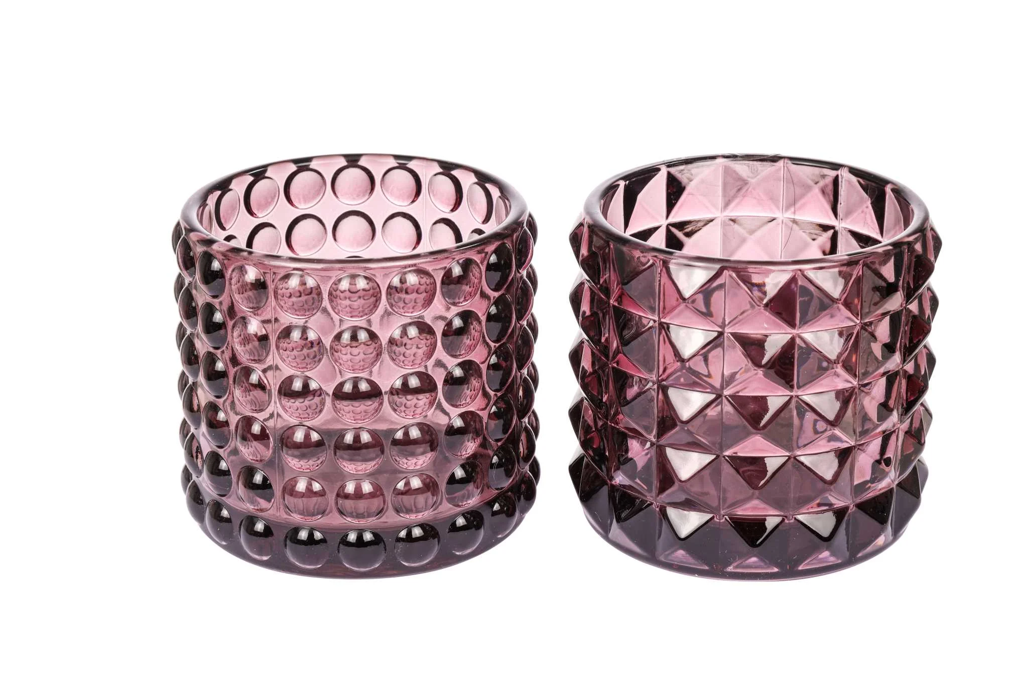 ARPIMEX Vasetto Vetro D 9,5 Cm H 8,5 Cm Mix 2 Pz Pink