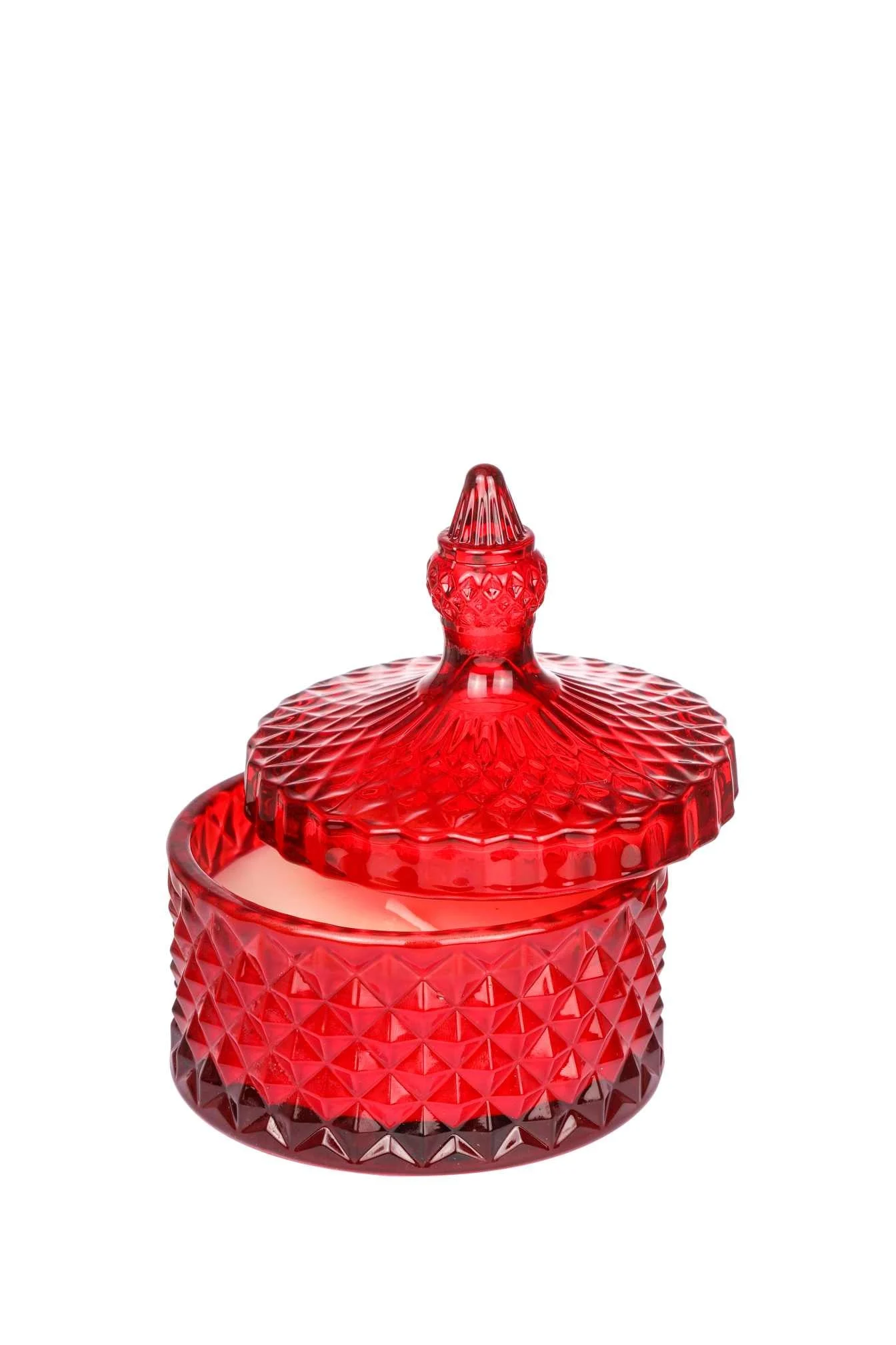 ARPIMEX Vasetto Vetro con Cera D 10,5 Cm H 13 Cm Bomboniera Red