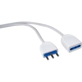 PROLUNGA SPINA 16A / PR. BIVAL. 10/16A CAVO 5MT 3X1MM BIANCO