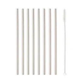 CANNUCCE RIUTILIZZABILI IN ACCIAIO CON SPAZZOLA SET 10 PZ
