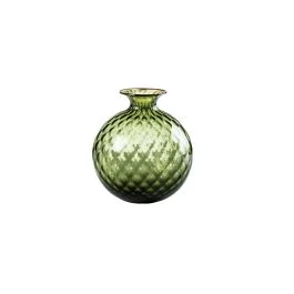 VASO MONOFIORE BALLOTON D.11 CM VERDE MELA FILO ROSSO H.12,5 CM