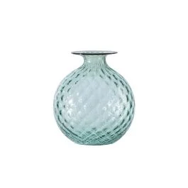 VASO MONOFIORE BALLOTON D.14 CM VERDE RIO FILO ROSSO BUE H.16,5 CM