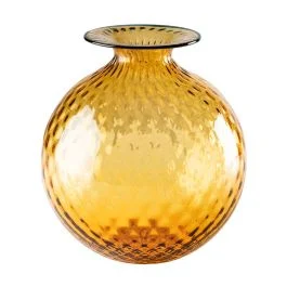 VASO MONOFIORE BALLOTON D.21,5 CM AMBRA FILO ORIZZONTE H.24,5 CM