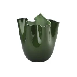 VASO FAZZOLETTO OPALINO D.20 CM VERDE MELA H.24 CM