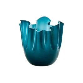 VASO FAZZOLETTO OPALINO D.20 CM ORIZZONTE INTERNO ACQUAMARE H.24 CM