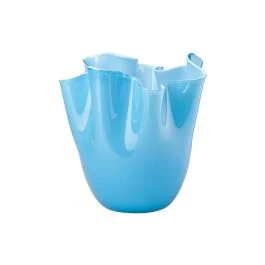 VASO FAZZOLETTO OPALINO D.20 CM ACQUAMARE INTERNO ACQUAMARE H.24 CM
