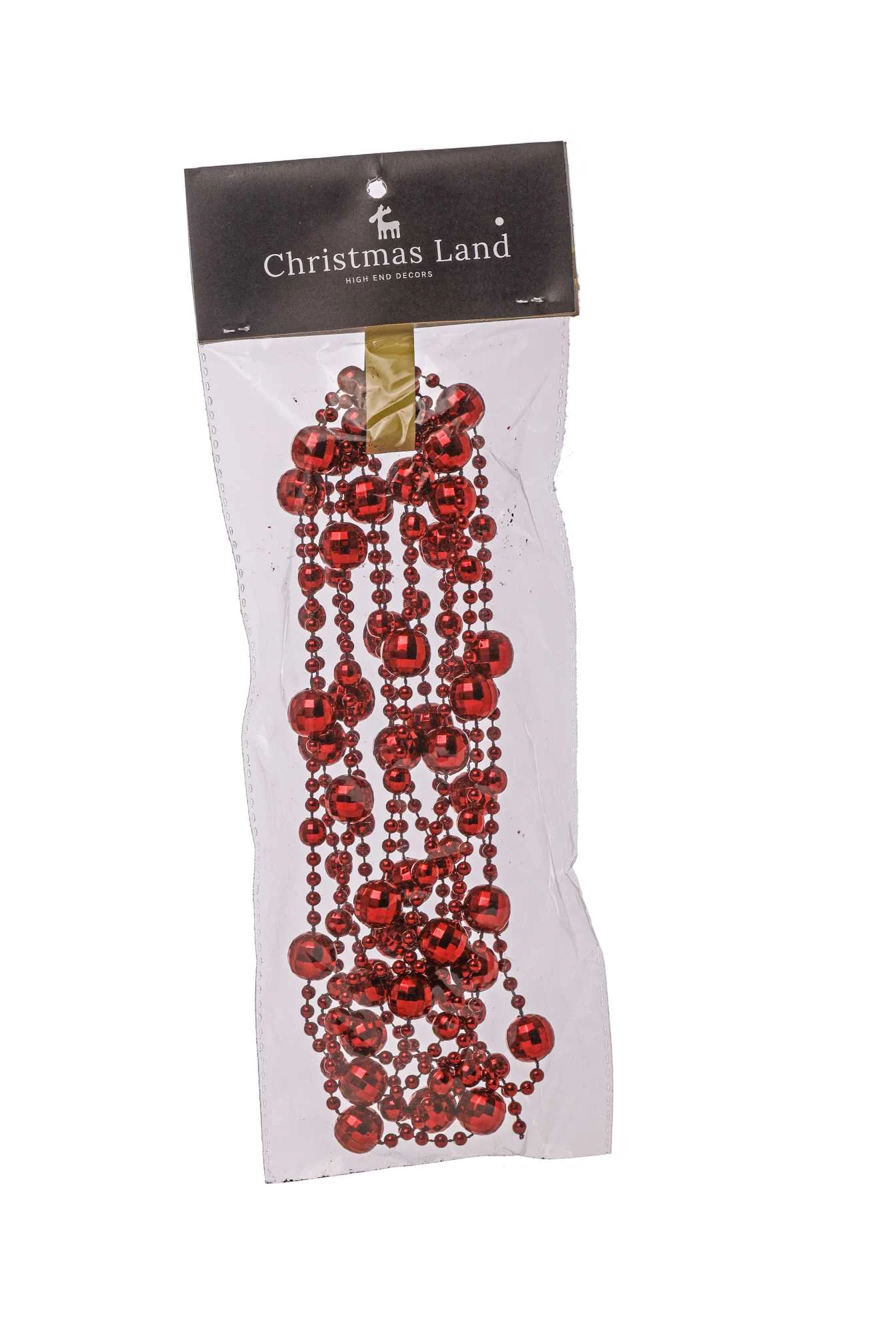 ARPIMEX Collana Natale Perle Plastica D 14 Mm 2,7 Mt Rosso