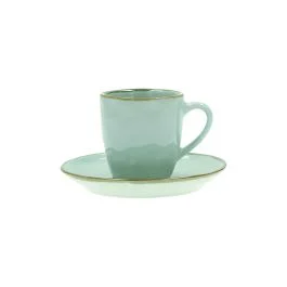 CONCERTO VERDE ACQUA TAZZA CAFFE' CON PIATTO