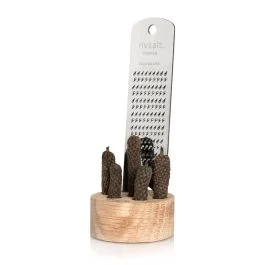 GRATTUGIA MINI CON BASE IN LEGNO E PEPE LUNGO DI GIAVA
