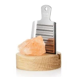 GRATTUGIA MINI CON BASE IN LEGNO E GEMME DI SALE DELL'HYMALAIA