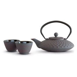 OSAKA SET TEIERA GHISA AZZURRA CON 4 BICCHIERI 800 ML