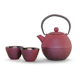 OSAKA SET TEIERA GHISA VIOLA CON 4 BICCHIERI 1 LT