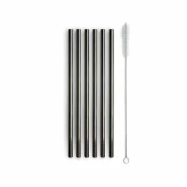 ROMA LINE SET 6 CANNUCCE CON SCOVOLINO NERO GLOSSY