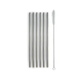 ROMA LINE SET 6 CANNUCCE CON SCOVOLINO SILVER