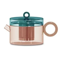 OLIMPIA TEIERA IN VETRO BOROSILICATO VERDE PETROLIO