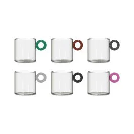 OLIMPIA SET 6 TAZZE DA CAFFÃ IN VETRO BOROSILICATO