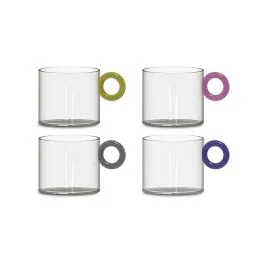 OLIMPIA SET 4 TAZZE IN VETRO BOROSILICATO