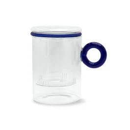 OLIMPIA TISANIERA IN VETRO BOROSILICATOBLU
