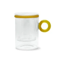 OLIMPIA TISANIERA IN VETRO BOROSILICATOGIALLO
