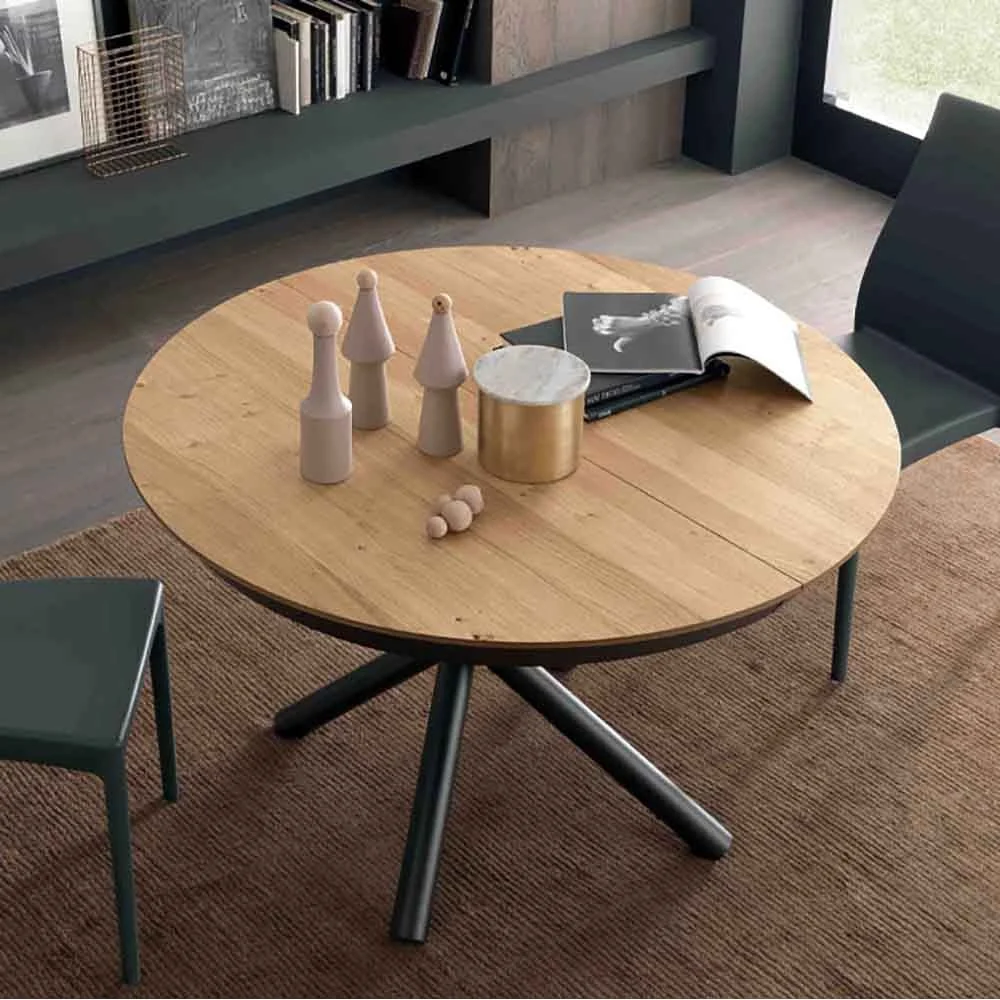 Altacom FAHRENHEIT ROUND tavolo rotondo allungabile disponibile in due finiture e piu dimensioni