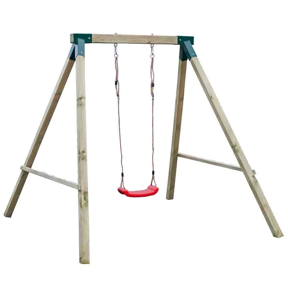 Altalena per bambini con seduta singola di Losa realizzata in legno di pino impregnato