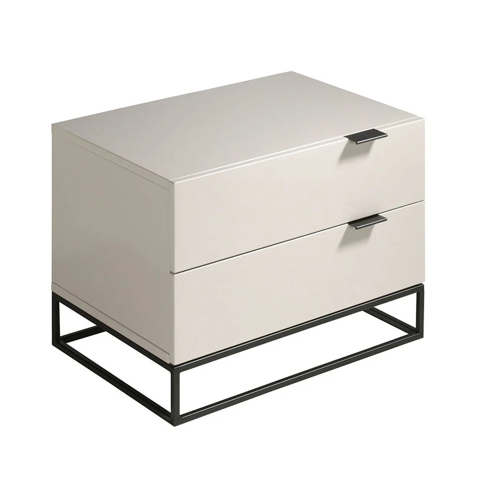 Angel Cerda comodino 7004 in legno MDF grigio e gambe in acciaio inox nero