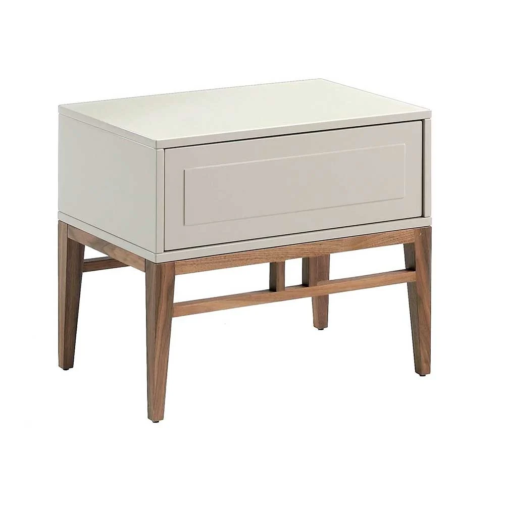 Angel Cerda comodino 7035 in legno MDF beige e ampio cassetto