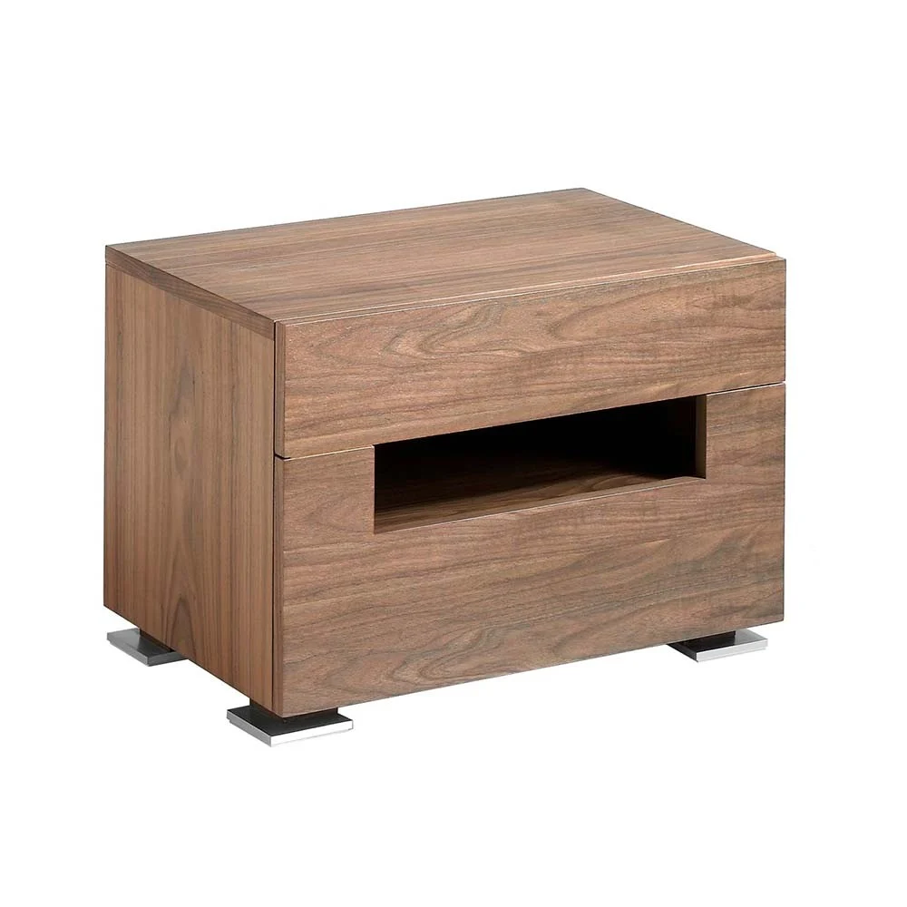 Angel Cerda comodino 7065 in legno color noce con illuminazione a led