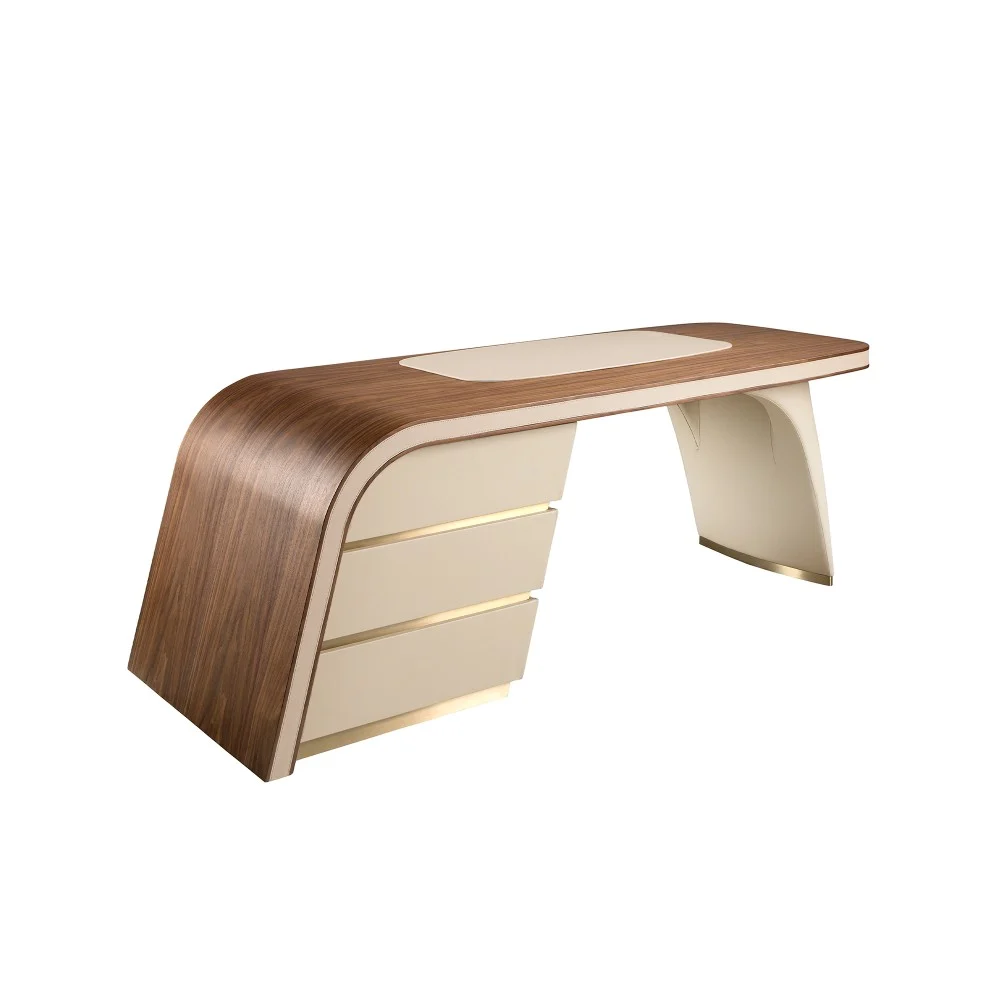 Angel Cerda scrivania direzionale 3268 dal design moderno rivestita in pelle