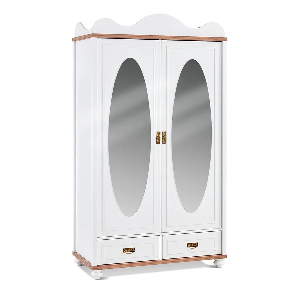 Armadio a 2 ante della Linea Tiffany con 2 specchiere e 2 cassetti