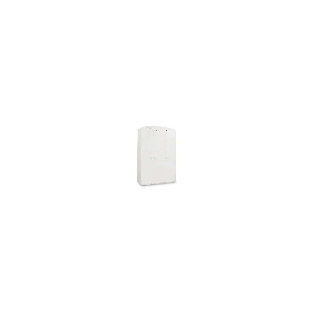 Cilek Armadio a 3 Ante Babycotton, con Molti Ripiani Interni ed un Appendiabiti, Colore Bianco