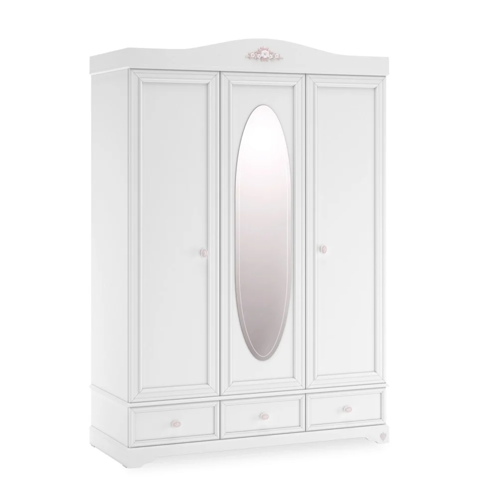 Cilek Armadio a tre ante Rustic White dal design principesco adatto per camerette