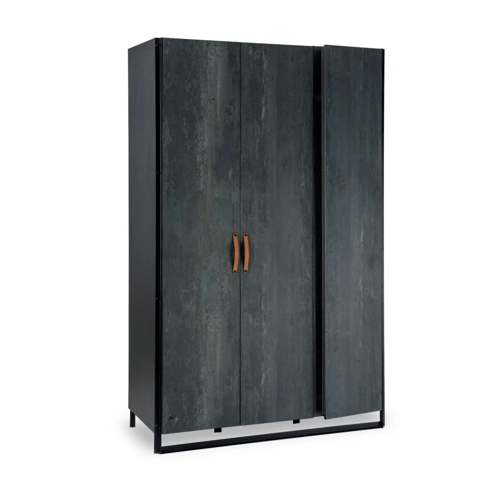 Cilek Armadio Dark Metal disponibile a 2 o 3 ante in legno nella finitura ferro invecchiato