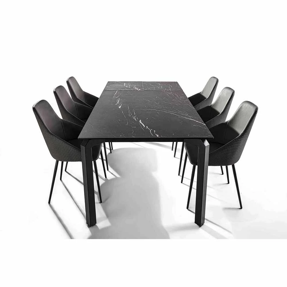Tavolo allungabile Atlante vetro ceramica e acciaio – La Seggiola