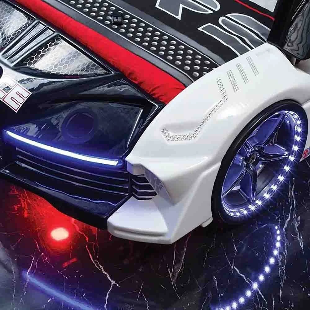 Letto a forma di Auto Moon Aero Police per camerette
