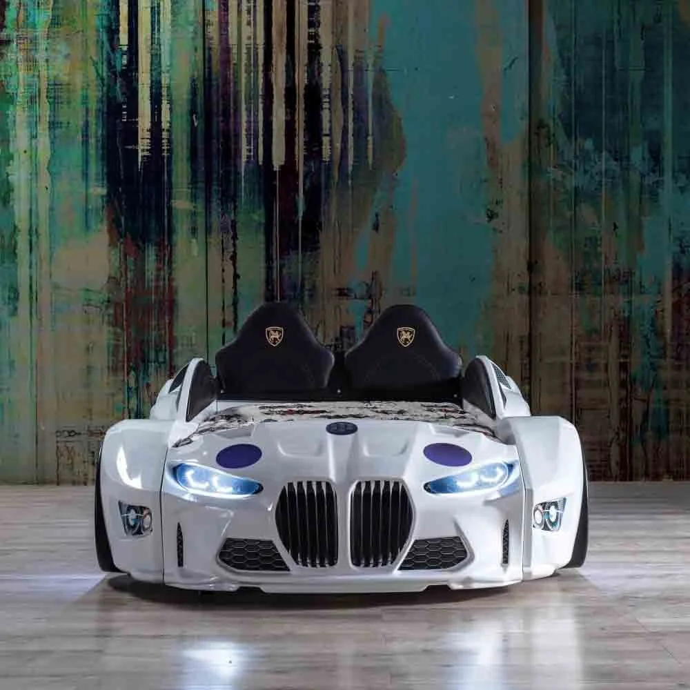 Letto a forma di Auto GTM con luci Led