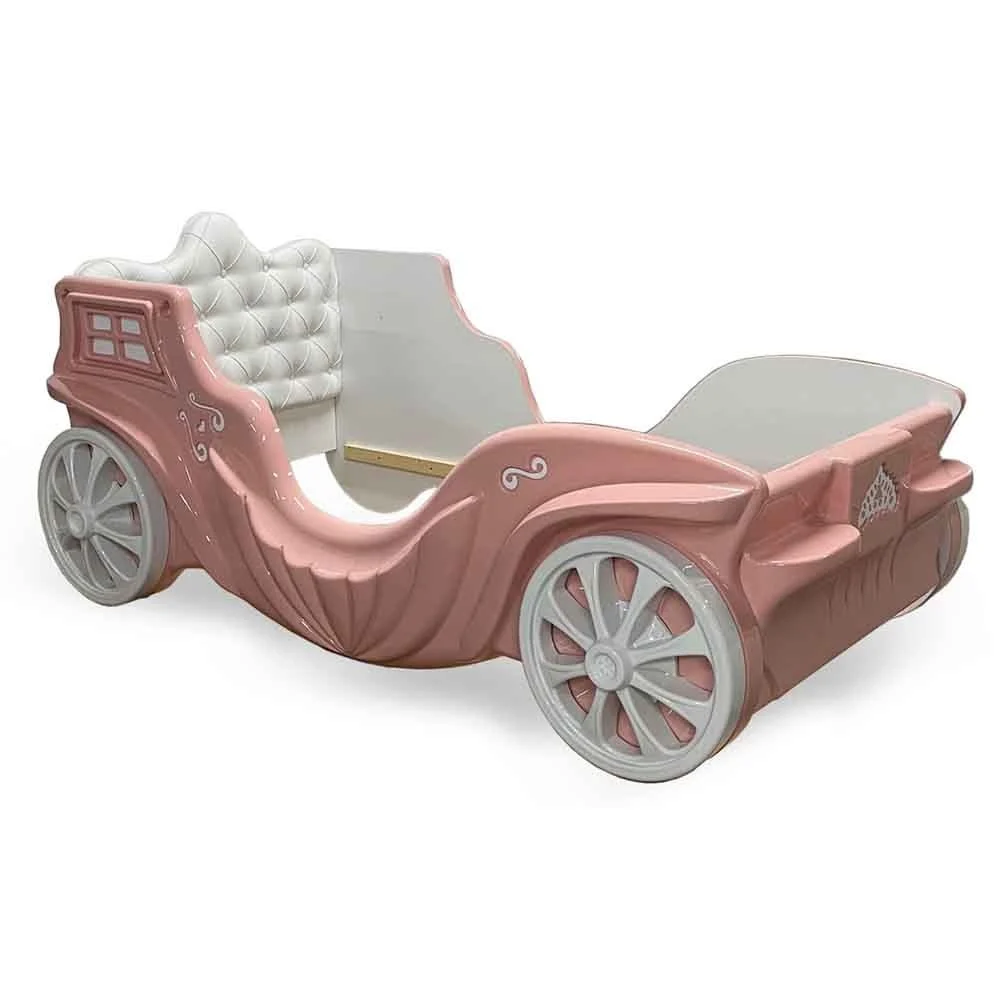 Auto letto Principessa 90X190 in ABS disponibile nel colore Rosa
