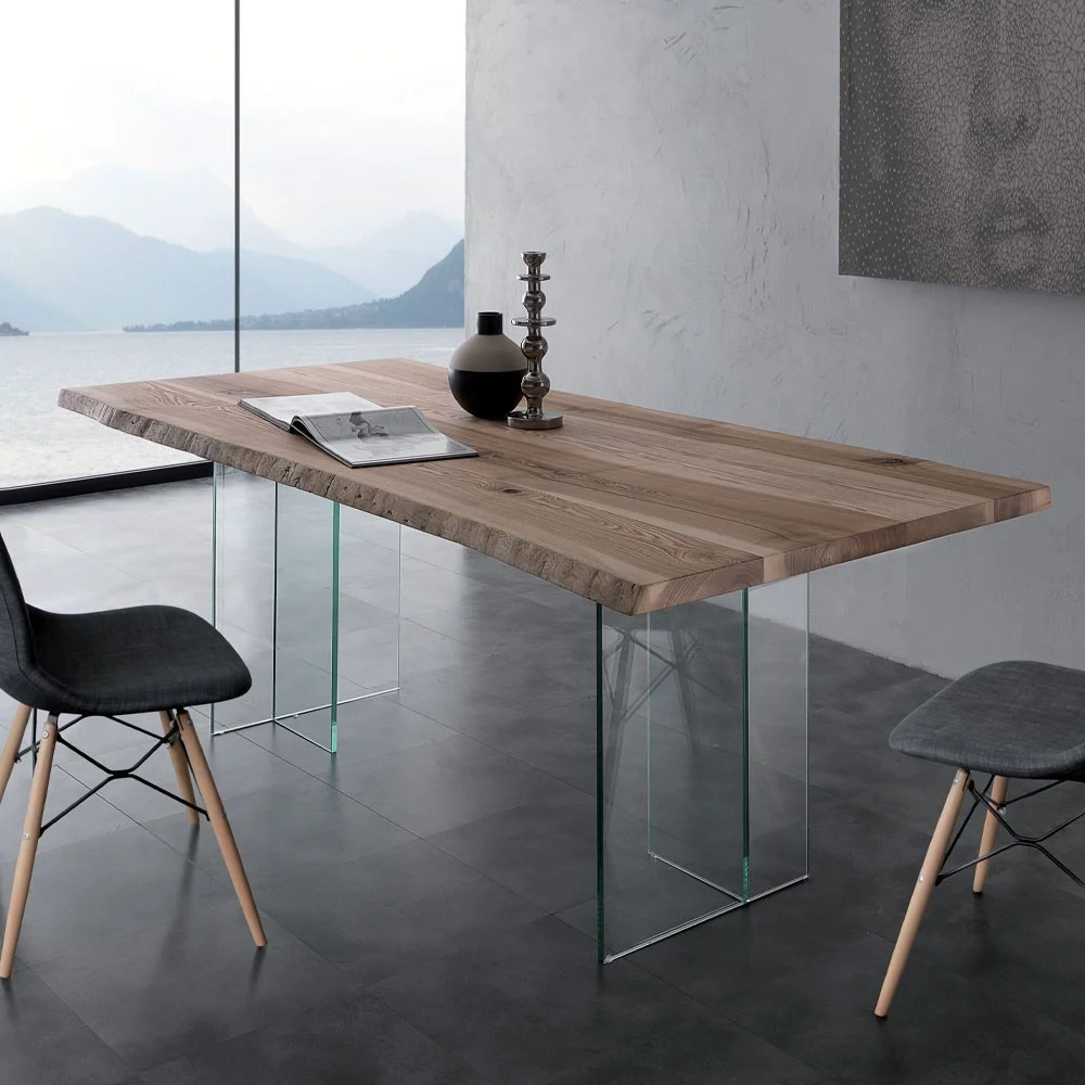 Tavolo Bio Glass in frassino olivato e vetro – La Seggiola