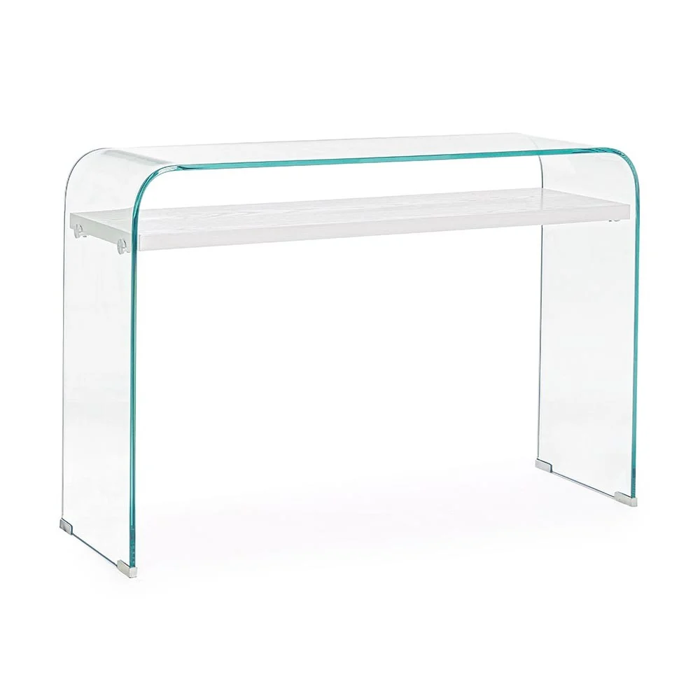 Bizzotto consolle fissa in vetro con sottopiano in MDF in due finiture