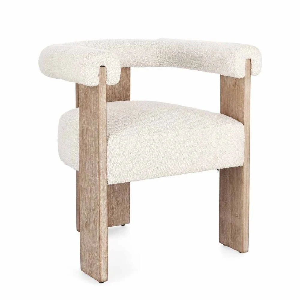 Bizzotto sedia C-BR adatta per living e sale da pranzo rivestita effetto boucle